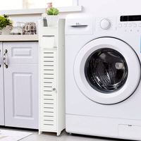 Modern Küçük Banyo Depolama Köşe Dolabı Çift Katlı Raflar Fırçalanmış Beyaz PVC Dar Banyo Lavabo Düzenleyici Tuvalet Otel