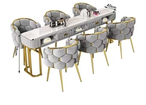 Nueva Mesa de Manicura Moderna de Lujo, un Conjunto de Mesas de Celebridades de Internet, Mesa de Salón de Uñas para Una o Varias Personas - Product Image 2