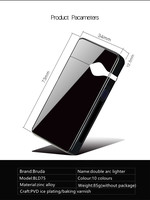 Briquet électronique étanche au design classique, rechargeable par USB, avec lampe torche intégrée et coffret cadeau