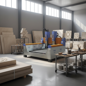 Nouvelle machine de découpe de pierre CNC PLC automatique 3 axes JK-1530-2 pour granit et <span class=keywords><strong>marbre</strong></span>, 5,5 kW, 380 V, gris clair, avec roulement Easy Motor Shandong - Product Image 2