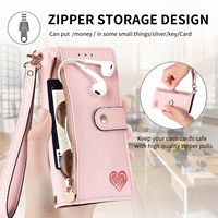 Étuis de téléphone portable en cuir électroplaqué de luxe avec design cœur, antichoc, pour 17/16 Pro Max/15/14/13/12/11/XR/XS