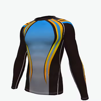 Rashguard de haute qualité personnalisé imprimé par transfert thermique en polyester/nylon, protection solaire UPF50+ pour adultes