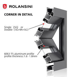 Rolansini-Ventana corredera plegable de aluminio para cocina, vidrio de acristalamiento simple, ventanas plegables verticales a la venta - Product Image 3