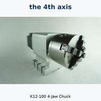 JLE CNC TECH Mandrin de centrage 3 ou 4 mors 100 mm, axe de rotation 4ème axe, kit CNC pour fraiseuse