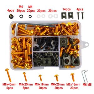 177 pièces ensemble en alliage d'aluminium M6 M5 Kit de boulons de carénage <span class=keywords><strong>vis</strong></span> de carrosserie écrou pour système de mesure métrique de moto - Product Image 3