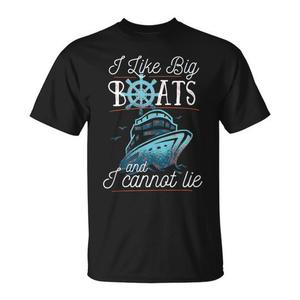 Camiseta sin mangas con la frase 'Me gustan los barcos grandes y no puedo mentir', producto promocional para cruceros - Product Image 1