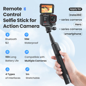 Amagisn điều khiển từ xa Selfie Stick cho insta360/goprohero/điện thoại thông minh Bluetooth Selfie Stick Invisible Selfie Stick - Product Image 2