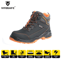 Chaussures de sécurité VITOSAFE S3 pour hommes et femmes |   Bottes de travail en cuir nubuck avec embout en acier, antidérapantes, anti-perforation, certifiées CE