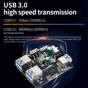 <strong>Usb</strong> <strong>3</strong> 0 <strong>Hub</strong> Expansion Board 1 to 4 Ports with 5a 9 24v <strong>Power</strong> Support for <strong>Raspberry</strong> <strong>Pi</strong> 5 4b Jetson Nano Rdk Series Vl817 - Product Image 2