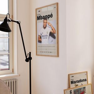 Trang trí ngôi sao bóng đá huyền thoại ngôi sao bóng đá thể thao tranh tường nghệ thuật tranh tường in MBAppé Áp phích quảng cáo thực tế Madrid vuông kylian mbappé - Product Image 2