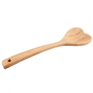 Idea regalo di nozze unica utensile in legno a forma di cuore cucchiaio da portata in bambù regali di nozze cucchiaio da caffè con manico lungo