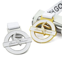 Lanière de logo personnalisée pour femmes, paillettes or argent bronze, médaille de danse en métal de gymnastique
