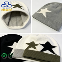 Gorro Premium con Gráfico de Estrella, Diseño Asimétrico en Contraste, Tejido Fino, Felpa, Cómodo, Estilo Urbano Minimalista, Personalizable con Logotipo, Directo de Fábrica, ODM, OEM
