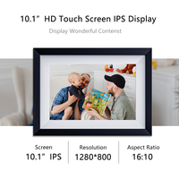 Marco Inteligente con Pantalla Táctil Wi-Fi de 10.1 Pulgadas con Reproducción de Video, Foto de Alta Calidad y Reloj, OEM CE RoHS, Resolución de 1280x800, Marco de Madera