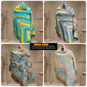 Women's SK NOOR SONS Boho Digital Acro Wool Jacquard Shawl Customized Color Assorted Sizes Long Wearing Quick Dry All Seasons - Product Image 3