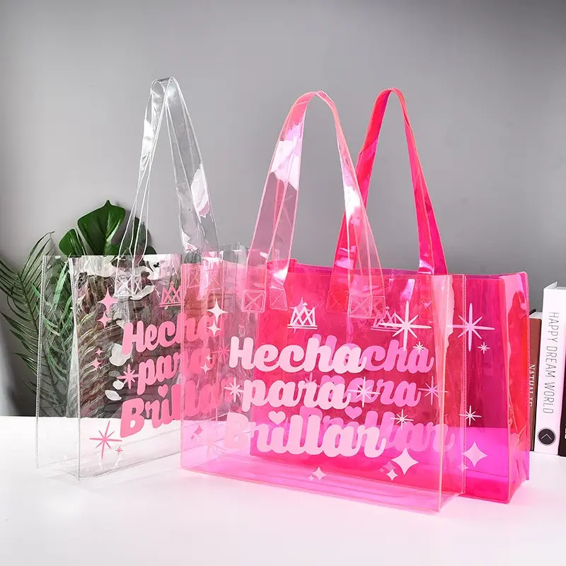 Modedesigner durchsichtige Pvc-Tote-Tasche kundenspezifische transparente Einkaufstaschen