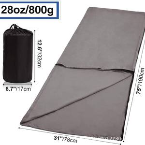 Forro de saco de dormir de lana Woqi de 75 pulgadas, tamaño completo, con cremallera superior, estilo sobre, para adultos, gris, poliéster - Product Image 5