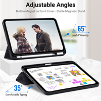 Étui de protection léger et précis pour tablette iPad 10,2 pouces (7e/8e/9e génération), coque folio avec support et porte-crayon