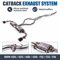 Système d'échappement Catback en acier inoxydable poli miroir pour 420i/425i/428i/430i 2.0T F36/F33/F32 B48 avec silencieux à valve
