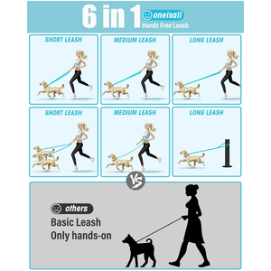 Correa de entrenamiento multifuncional para perros, correa doble de nailon de 8 pies para cachorros pequeños y medianos - Product Image 3