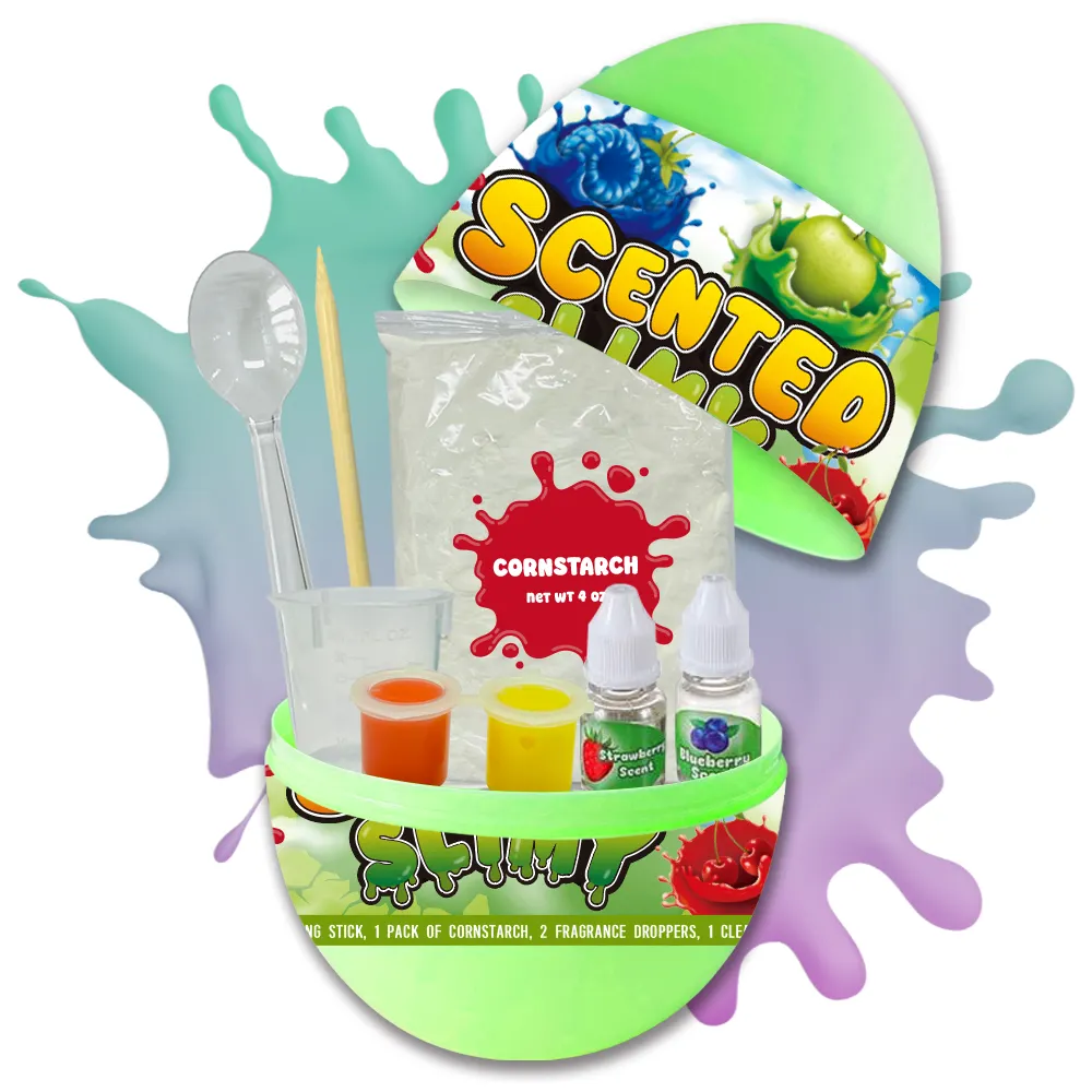 Slime telur kejutan Diy Slime membuat kit dengan 2 warna cocok untuk anak-anak dari 5 sampai 12 tahun