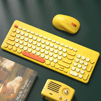 Hot Selling USB Ergonomics Concave Round Keycap Computer Accessories Wireless Keyboard and Mouse Combo for Desktop Laptop
