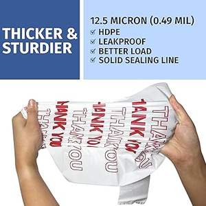 Gracias Camiseta Bolsas de plástico en bolsas de compras blancas a granel Bolsa de restaurante (11 "x 6" x 21 ") tamaño personalizado - Product Image 4