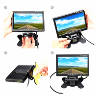 Monitor Video Mobil LCD TFT Warna 7 Inci Mini untuk Kendaraan Bus Truk Taksi Trailer Mobil