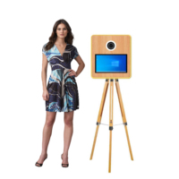 15.6 pouces trépied Vintage Photo Booth Portable 2024 Selfie Photo Booth Station Borne Portable Photo Booth avec impression