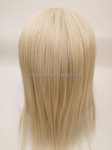 #60 con peluca superior de encaje completo <span class=keywords><strong>rubio</strong></span> platino sin pegamento HD Peluca de cabello humano frontal de encaje transparente, cabello virgen recto de hueso - Product Image 5