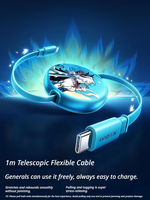UGREEN Honkai Star Rail Yaoguang 100W Kabel Pengisi Daya Retractable PD100W Pengisian Cepat Kabel Ponsel USB-C PD3.0 1M