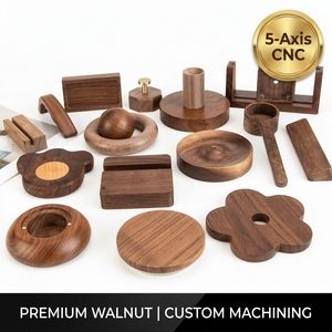 OEM Custom Black Walnut Wood Parts High Precision CNC Machining Luxury Solid Wood Factory Direct Wholesale - Product Image 5