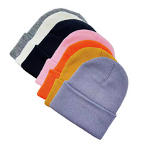 Bonnet d'hiver en laine avec logo personnalisé, bonnet d'hiver chaud et tendance de couleur unie, ensemble d'articles à offrir en affaires et en promotion