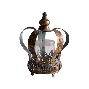 เชิงเทียนสไตล์ฝรั่งเศสแบบฉลุลาย รูปทรงมงกุฎ ทำจากโลหะเหล็ก สำหรับตกแต่งบ้าน ใช้เป็นโคมไฟสำหรับโต๊ะอาหาร - Product Image 5