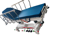 Chariot de transport pliable multifonctionnel pour patients, avec lit de transfert et support de perfusion en acier inoxydable, pour urgences hospitalières