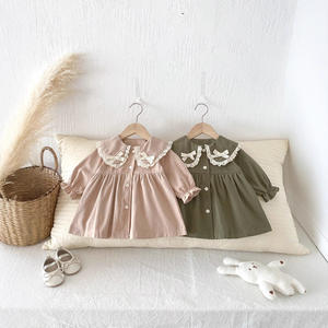 فساتين أميرة على الطراز العتيق للفتيات للربيع والخريف معطف رقيق مطبوع بياقة علوية غير رسمية بتصميم أنيق للأطفال الرضع - Product Image 2