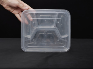 Boîte à lunch jetable en plastique de 34 onces à 4 compartiments, compatible micro-ondes, pour la préparation de plats à emporter et le stockage alimentaire - Product Image 3