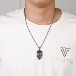St Michael Pendant Necklace Archangel Shield Jewelry Stainless Steel Cross Vintage <strong>Guardian</strong> <strong>Angel</strong> <strong>Gift</strong> for Men Women - Product Image 2
