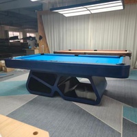 Table de billard haut de gamme personnalisée de 9 pieds en verre trempé avec poches en cuir et coussin en laine, table chinoise transparente en cristal