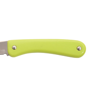 Mini couteau de cuisine pliable écologique en acier inoxydable avec manche en plastique vert pour fruits, légumes et viandes
