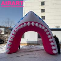 Arche gonflable sur le thème de l'océan, arche en forme de bouche de requin, arche gonflable pour entrée d'événement, matériau ignifuge