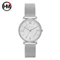 Montre à quartz pour femme Hannah Martin 1072, bracelet en acier, étanche, style professionnel, vente chaude