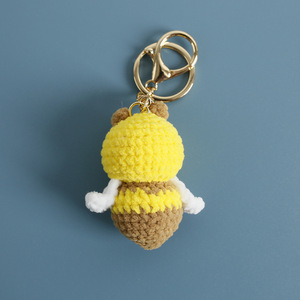 Handmade <b>Amigurumi</b> <b>Yarn</b> Crochet Bee Charm Keychain Toy Cute Mini Wool Knitted Woven Insect Doll Bag Pendant Accessories Gift - Product Image 2