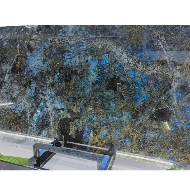 Lastre di granito blu Labradorite brasiliana naturale Lemurian per piastrelle per pavimenti
