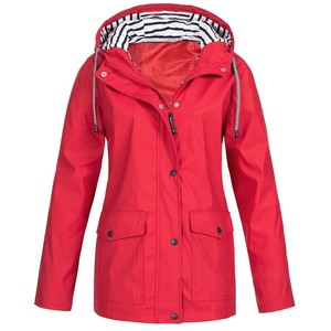 Abrigo Largo Impermeable con Capucha y Etiqueta Personalizada E0113ME05, Talla Grande, Deportivo, para Exteriores, para <span class=keywords><strong>Mujer</strong></span>, Moda Sehe - Product Image 5