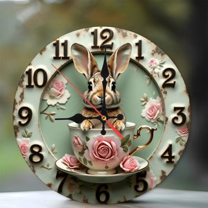 Round Wooden Wall <b>Clock</b> 25x25cm <b>Silent</b> Non Ticking Easy Read Home Decor <b>Clock</b> - Product Image 1