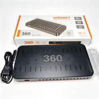 Stasiun Pengisian Daya Desktop 360W 15 Port Tipe-C PD Baru dengan Penyangga, Pengatur Pengisi Daya Cepat Multi Perangkat untuk Kantor Sekolah