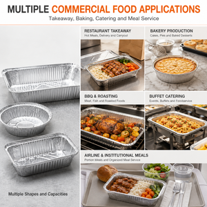 OEM Aluminium Foil Container Multiple Shapes Printed <b>Lids</b> Retail Packs Export Cartons Aluminium Foil Food Tray - Product Image 5