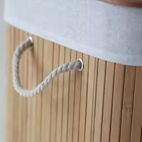 Panier à linge pliable en bambou Panier de rangement pour vêtements Panier de rangement en polyester avec poignée