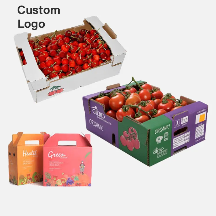 Custom print design beautiful fruits handmade fruit box wooden vegetable crates